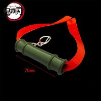 Kamado Nezuko Bamboo Tube Keychain Anime Demon Slayer Cosplay Props Metal Keyring For Boys Girls Key Chain Jewelry Bag Pendant