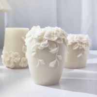 【CW】 New Rattan Flowers Silicone Candle Mold Gypsum form Carving Aromatherapy Plaster Decoration Wedding