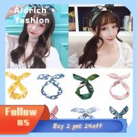 ALDRICH FASHION เครื่องประดับผม ซักผ้า แต่งหน้า หมวก ที่คาดผมหูกระต่าย ริบบิ้นลวดโลหะ ข้ามผูกปม ที่คาดผมผ้าพันคอ