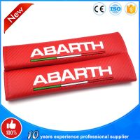 2pcs Fashion Abarth Italian Flag Logo Car Styling Seatbelts Safety Soft Seat Belt Cover Shoulder Pads With Embroidery Auto Seat Covers