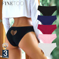 FINETOO 3ชิ้น/เซ็ต S-2XL ฝ้าย Pantys นุ่มกลับรักลูกไม้กางเกงตาข่าย Femme กางเกงผู้หญิงต่ำเอวชุดชั้นในชุดชั้นใน