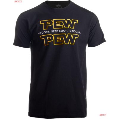 เสื้อยืดกีฬา Pew Pew Wars Funny Sci-fi Space Star Noises Science For Geek Men Women T-Shirt Short sleeve T-shirtsS-5XL