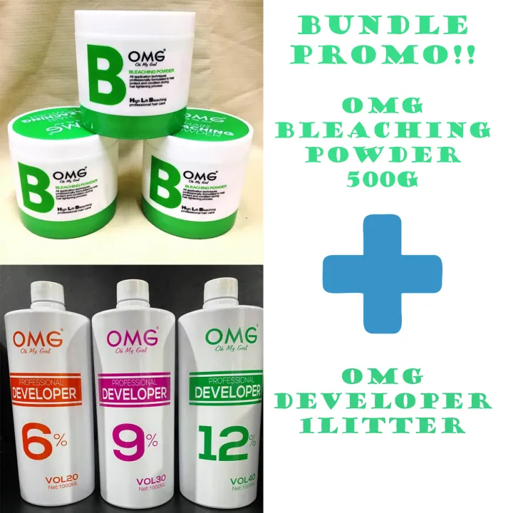 OMG Developer 1000ml + OMG Bleaching Powder 500g Bleaching Set Lazada PH