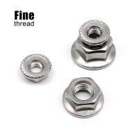 5/10pcs คุณภาพสูง M6 M8 M10 M12 ด้าย DIN6923 304 A2 สแตนเลส Hexagon HEX HEAD Serrated ล็อค Spinlock FLANGE NUT-cijiha