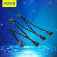 Vktech ตัวแยกสัญญาณหลายตัว Kipas Angin Portable ตัวแยก PWM ต่อขยายได้5/6ทางสำหรับพัดลม Casing PC ตัวเชื่อมต่อสายเคเบิลพีวีซี