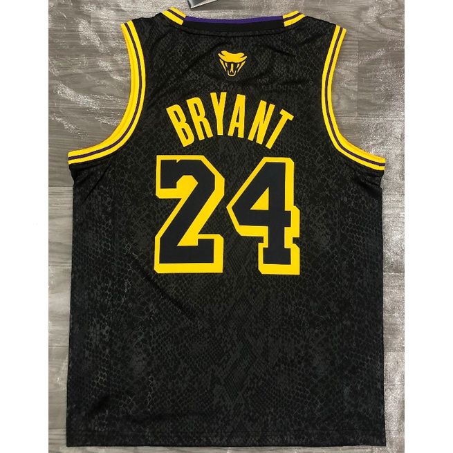 เสื้อกีฬาบาสเก็ตบอล-แขนสั้น-ลายทีม-los-angeles-lakers-jersey-24-kobe-bryant-2023-nba-สีดํา-2021