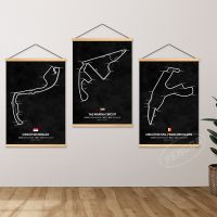 Home Decoration Racing Circuit Map Hanging Poster Hungaroring Canvas Wall Artwork Albertpark Printed Painting Wooden Living Room