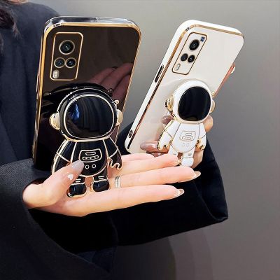 「Enjoy electronic」 Luxury Astronaut Holder Case For Vivo Y51 2020 Soft Cover For Vivo Y51 Y31 Phone Cases Y51 Y31 Y21 Y21S Y53S Y33s Y76 Coque