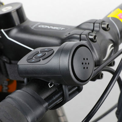 แตรไฟฟ้าจักรยาน GUDE001สีดำ USB ABS ชาร์จได้ขี่จักรยานลำโพงระฆังอุปกรณ์เสริมจักรยานแหวนกริ่งติดแฮนด์ดัง