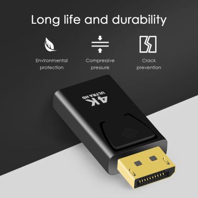 ”【；【-= DP To HD Video Adapter High-Speed Computer To TV HD Video Audio Signal Convertor Female To Male 4K