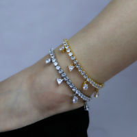 2021 New Arrive Summer Fashion Iced Out Bling 5mm Cubic Zirconia Tennis Chain Anklet Hip Hop Fashion Various Charm Women Jewelry