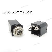 2pc PJ-612A 3Pin 6.35mm 6.5 mono Female power Jack Panel Mount Solder Nut Headphone Connector Socket 1/4 inch Audio Microphone WB5TH