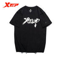 Xtep แขนสั้นเสื้อยืดสำหรับชายฤดูร้อนคอรอบสบายๆเสื้อกีฬารัดรูปสำหรับผู้ชาย879229010326