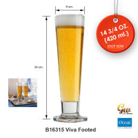 แก้วเบียร์ แก้วค็อกเทล แก้วโอเชี่ยนกลาส ( 1 Pcs.)Tall Beer Glass Ocean Glass Viva Footed B16315