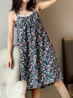 geegostudio Floral Print Nightdress, Casual Comfy Lace Trim Tank Sleep Dress, Womens Sleepwear &amp; Dresses