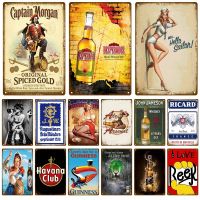 Retro Decor Metal Sign Beer Brand Vintage Tin Sign Captain Morgan Funny Poster Decor For Bar Pub Club Man Cave Wall Decoration