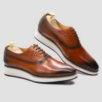 Casual Shoes for Men Classic Cow Leather Mens Oxfords Lace-Up Sneakers Alligator Pattern Plain Toe Shoes Business Office