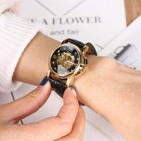 Womens Watch Automatic Mechanical Watch Ladies Clock Skeletons Wristwatch Hollow Out Automatic-Self-Winding