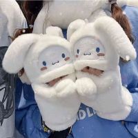 Sanrio Winter Gloves Cute Girl Cartoon Flip Warm Plush Warm Cinnamoroll White Black Anime Pure Cotton Insulation Adult Gift