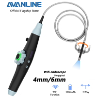 AVANLINE กล้องวิดีโอ WiFi 4มม.,กล่องส่องสำรับอุตสาหกรรมแบบ2ทางฮอตสปอตวิศวกรรมมนุษย์720P 6ไฟ LEDs Ios/android/pc 1เมตร