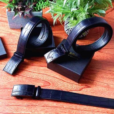 grain leather belt men automatically agio belts commerce red live plant ✖♛