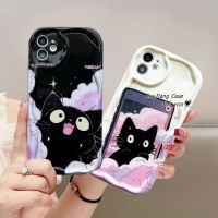 เคส RouJiang สำหรับ iPhone 15 14 13 12 11 Pro Max X XR Xs Max 8 7 6S Plus SE 2020เคสมือถือลายแมวรูปการ์ตูนน่ารักเมฆ