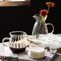 Small Milk Frothing Glass Cup Square Chahai Glass Pot Small Glass Creative Chahai Heat-resisting Glass Coffee Pot Square Glass Tea Pitcher