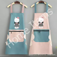 Home Itemsผ้ากันเปื้อนกันน้ำ กระเป๋าหน้ามีซิป พร้อมผ้าเช็ดมือ ลายแมวคิตตี้  Cooking Apron Kitty