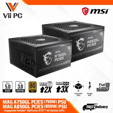MSI MPG A850GF 850W ATX 80 Plus Gold PSU Power Supply - Black in 2023