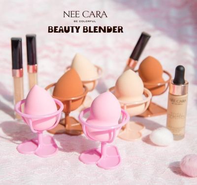 NEE CARA BEAUTY BLENDER SPONGE PUFF พัฟฟองน้ำแต่งหน้า พร้อมสแตนวาง นีคาร่า #N201