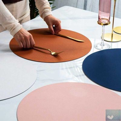 【CW】✥  Insulation Oilproof Leather Placemat Food Dining Tableware Table Bowl Cup Coaster Accessorie