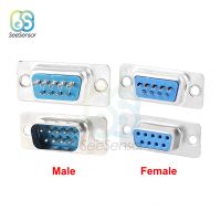 10Pcs DB9 RS232 Serial Port Connector VGA 9 Pin Female 2 Rows Solder Type Plug D-SUB Male Plug Socket ConnectorWires Leads Adapters