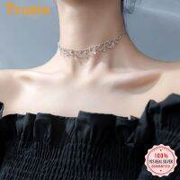 【Thriving】 Trusta 100% 925เงินสเตอร์ลิงเครื่องประดับสวยสง่าหิน CZ 925สร้อยโชคเกอร์สำหรับสตรีของขวัญวันเกิดเด็กหญิง DS1375