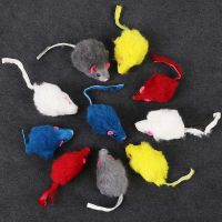 10Pcs Cute Rabbit Fur Fake Mouse Cat Play Toys Mini Funny Simulation Mice Squeak Noise Pet Supplies Kitten Puppy Training Tools