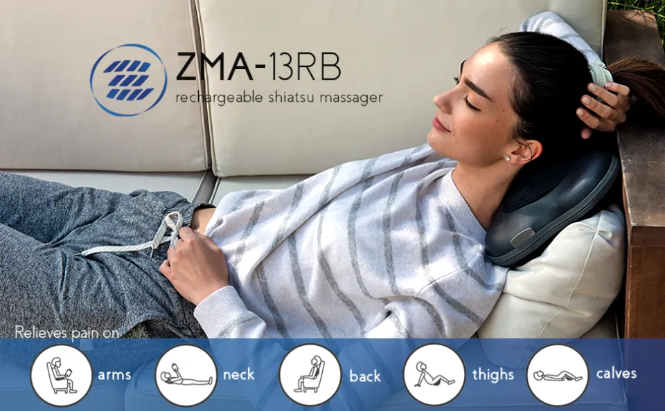 Zyllion Shiatsu Massager Pillow With Heater ZMA-13 Black New In Box Deep  Tissue