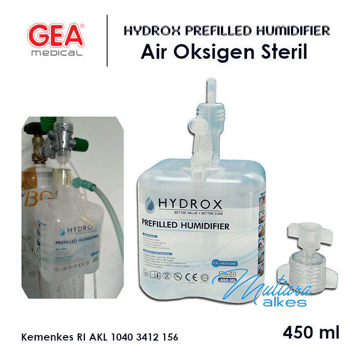 Hydrox Prefilled Humidifier Air Oksigen Steril 450ml Lazada Indonesia