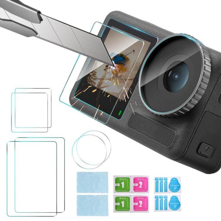 tempered-glass-film-2-sets-for-dji-protective-screen-film-high-definition-ultra-clear-glass-screen-protector-action-camera-lens-screen-protector-for-protection-show