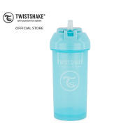 Twistshake Straw Cup แก้วน้ำสำหรับเด็ก มีหลอดดูด ป้องกันการหกเลอะเทอะ 360ml (สีฟ้า/Pastel Blue)