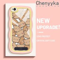 เคส Chenyyyka สำหรับ Xiaomi Redmi 4A 5A เคส6A การ์ตูนหมีน่ารักแฟชั่นสีสันสดใสเคสโทรศัพท์โปร่งใสขอบเป็นคลื่นเคสกันกระแทกนิ่มป้องกันเลนส์กล้องเคสใสซิลิโคน