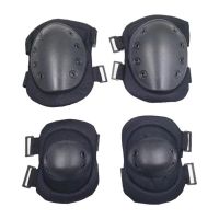 Black Tactical Combat Protective Knee Elbow Protector Pad Set Gear Sports Military Elbow Knee Pads for Adult