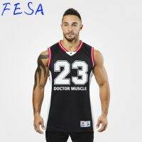 FESA 5สีจ๊อกกิ้งบุรุษ Singlets ออกกำลังกายแขนกุดเสื้อยืดบาสเกตบอลย์กีฬาเสื้อกั๊กยิมออกกำลังกายท็อปส์