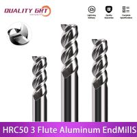 Q.Grt HRC50 3 ขลุ่ยคาร์ไบด์ End mill อลูมิเนียม CNC Milling Cutter ทังสเตนคาร์ไบด์ Milling Cutter End mill สําหรับ AL EndMillS