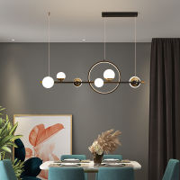 Nordic Black LED Ceiling Pendant Lamp for Kitchen Island Living Dining Room Glass Ball Hanging Chandelier Home Lighting Fixtures