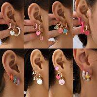 【YF】❅  Enamel Color Huggie Hoop Earrings for Fashion Pendants Small Earring Set