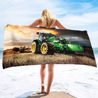 【DT】hot！ Microfiber Tractor Beach Towel Agricultural Oversized Dry Soft for