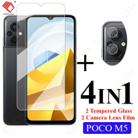 4 In 1Xiaomi POCO M5 MI ฟิล์มกระจกนิรภัย Tempered Glass ฟิล์มกระจกกันรอยกล้องหลัง + เลนส์กล้องถ่ายรูปฟิล์ม