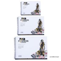 {office stationery}กระดาษทำเครื่องหมายแบบมืออาชีพ A3/A4/A5 34แผ่นกระดาษร่างแบบเกลียวอุปกรณ์วาดภาพระบายสีสมุดโน้ตแพ็ด