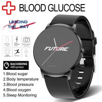 นาฬิกาสุขภาพ 2023 NEW Glucose Smart Watch For Men Blood Oxygen Healthy Fitness Bracelet Body Temperature HR Alarm IP68 Waterproof Smartwatch Women