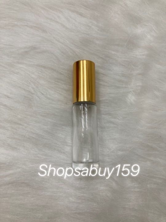 ขวดลูกกลิ้ง-5ml-พร้อมฝาเงิน-ฝาทอง-ใส่พิมเสนน้ำ-ยาหม่องน้ำ-ขวดแก้ว-ขวดพิมเสน-ขวดยาหม่อง