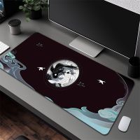 Art Mousepad Koi Gamer แผ่นรองเมาส์คอมพิวเตอร์ขนาดใหญ่กันลื่น แผ่นรองเมาส์พิมพ์ HD สำหรับเล่นเกมแล็ปท็อปพรมขยายสำนักงาน 90x40 ซม